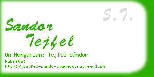 sandor tejfel business card
